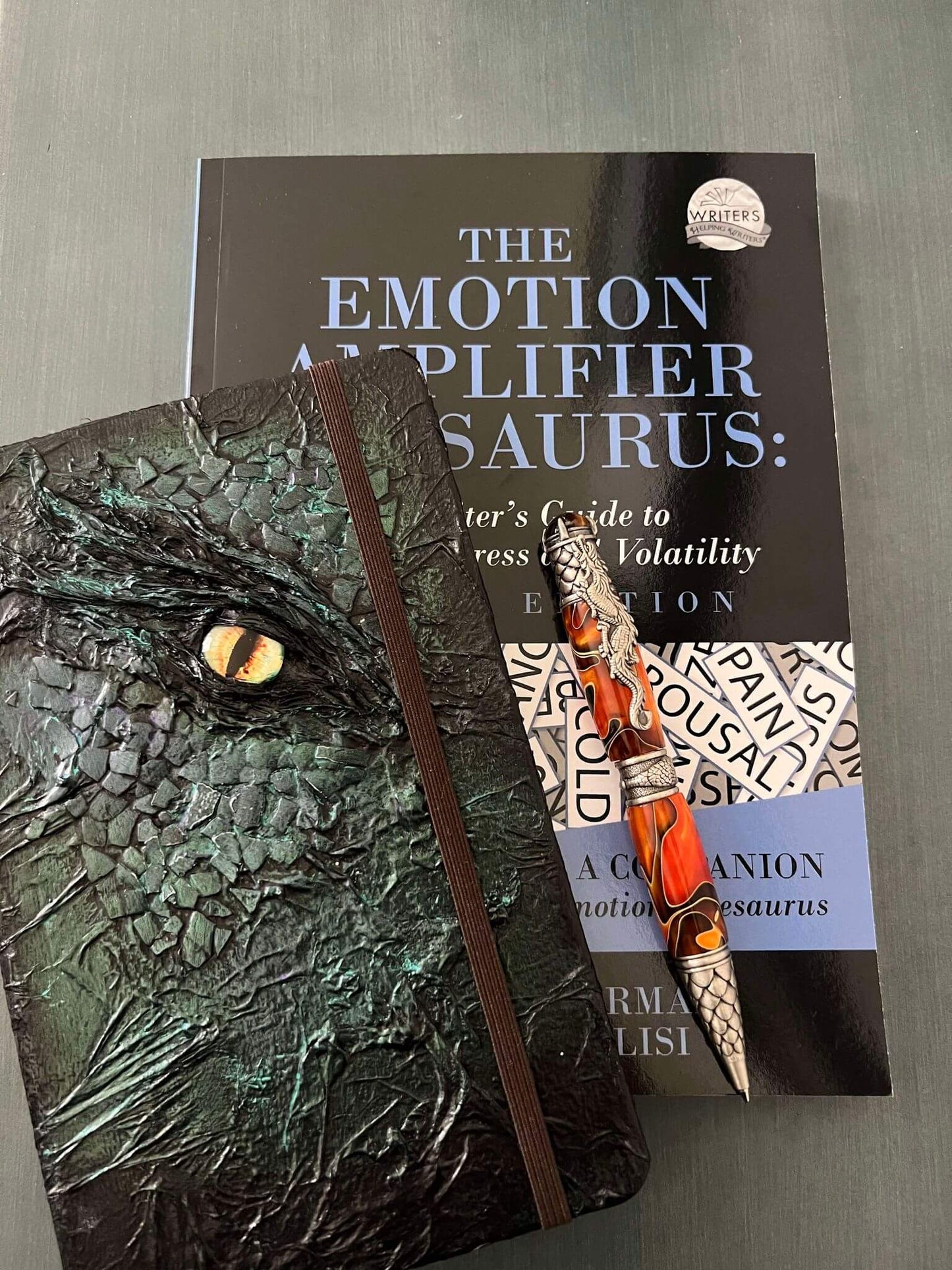 emotion amplifiers thesaurus book cover collage