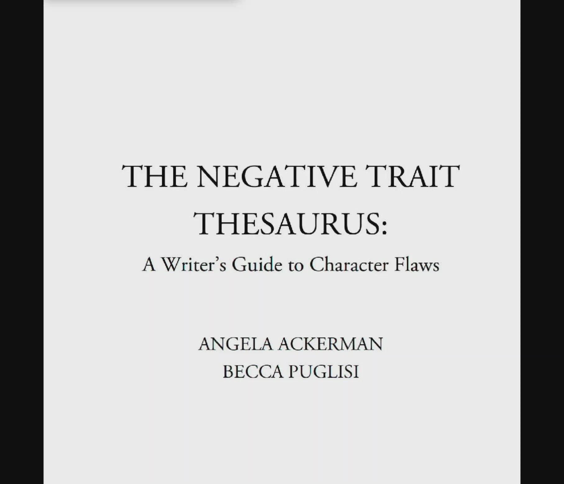 Negative Trait  thesaurus sample