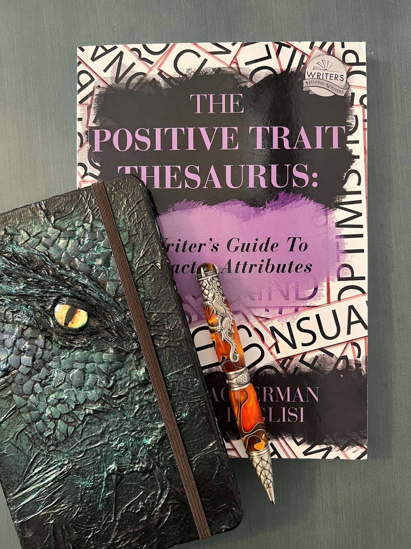 positive trait  thesaurus book cover collage